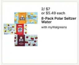 Walgreens 8-Pack Polar Seltzer Water offer
