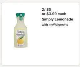 Walgreens Simply Lemonade offer