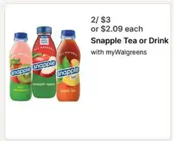 Walgreens Snapple Tea or Drink offer
