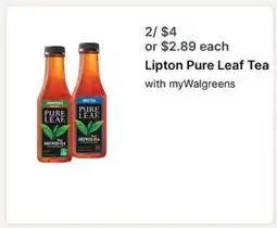Walgreens Lipton Pure Leaf Tea offer