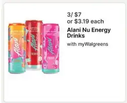 Walgreens Alani Nu Energy Drinks offer
