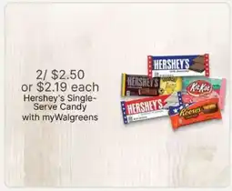 Walgreens Hershey's Single Serve Candy offer