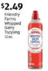 Aldi Friendly Farms Whipped Dairy Topping offer