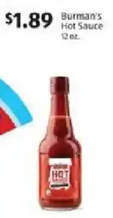 Aldi Burman's Hot Sauce offer