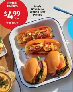 Aldi Fresh 80% Lean Ground Beef Patties offer