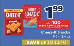 Weis Markets Cheez-It Snacks offer