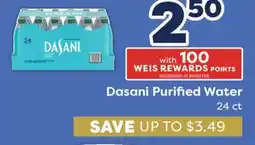 Weis Markets Dasani Purified Water offer
