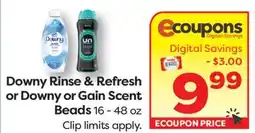 Weis Markets Downy Rinse & Refresh or Downy or Gain Scent Beads offer