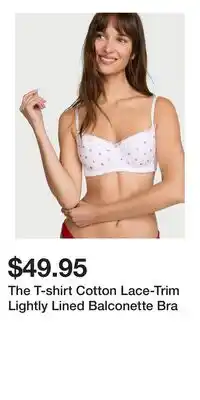 Victoria's Secret The T-shirt Cotton Lace-Trim Lightly Lined Balconette Bra offer