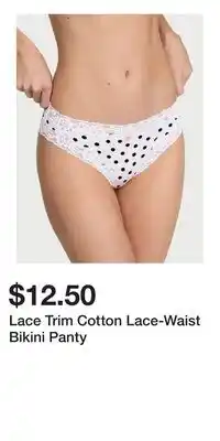 Victoria's Secret Lace Trim Cotton Lace-Waist Bikini Panty offer