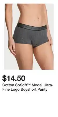 Victoria's Secret Cotton SoSoft Modal Ultra-Fine Logo Boyshort Panty offer