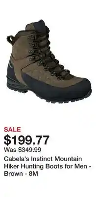 Cabela's Cabela's Instinct Mountain Hiker Hunting Boots for Men - Brown - 8M offer