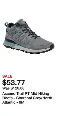 Cabela's Ascend Trail RT Mid Hiking Boots - Charcoal Gray/North Atlantic - 8M offer