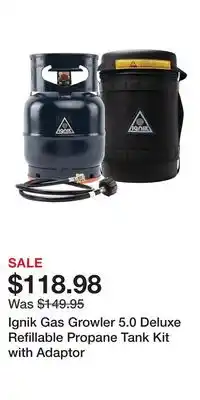 Cabela's Ignik Gas Growler 5.0 Deluxe Refillable Propane Tank Kit with Adaptor offer