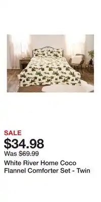 Cabela's White River Home Coco Flannel Comforter Set - Twin offer