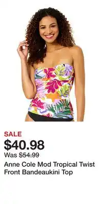 Cabela's Anne Cole Mod Tropical Twist Front Bandeaukini Top offer