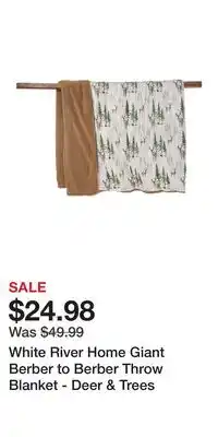 Cabela's White River Home Giant Berber to Berber Throw Blanket - Deer & Trees offer