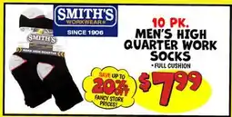 Ollie's SMITH'S WORKWEAR 10 PK. Men's High Quarter Work Socks offer
