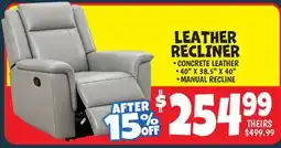 Ollie's LEATHER RECLINER offer