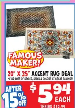 Ollie's 20 X 35 ACCENT RUG DEAL offer