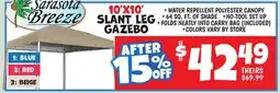 Ollie's SARASOTA BREEZE 10'X10' SLANT LEG GAZEBO offer
