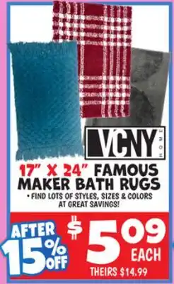 Ollie's VCNY 17 X 24 FAMOUS MAKER BATH RUGS offer