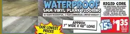 Ollie's WATERPROOF 5MM VINYL PLANK FLOORING RIGID CORE offer