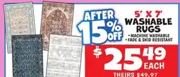 Ollie's 5' X 7' WASHABLE RUGS offer