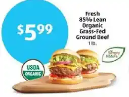 Aldi Fresh 85% Lean Organic Grass-Fed Ground Beef offer