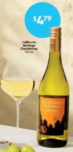 Aldi California Heritage Chardonnay offer