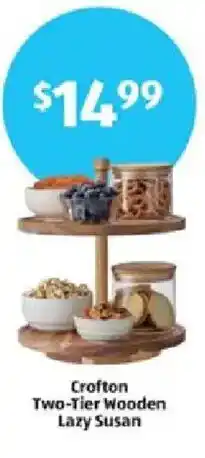 Aldi Crofton Two-Tier Wooden Lazy Susan offer