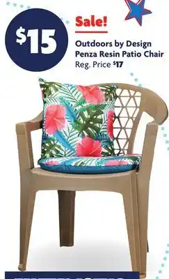 Family Dollar Outdoors by Design Penza Resin Patio Chair offer