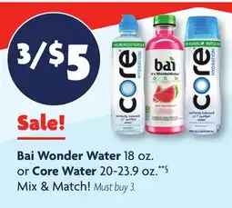Family Dollar Bai Wonder Water 18 oz. or Core Water 20-23.9 oz offer