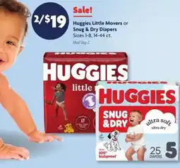 Family Dollar Huggies Little Movers or Snug & Dry Diapers offer