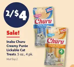 Family Dollar Inaba Churu Creamy Purée Lickable Cat Treats offer