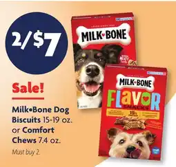 Family Dollar Milk•Bone Dog Biscuits 15‑19 oz. or Comfort Chews 7.4 oz offer