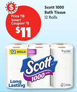Family Dollar Scott 1000 Bath Tissue offer