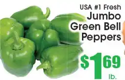 Supremo Foods Inc USA #1 Fresh Jumbo Green Bell Peppers offer