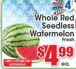 Supremo Foods Inc Whole Red Seedless Watermelon offer