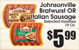 Supremo Foods Inc Johnsonville Bratwurst OR Italian Sausage offer