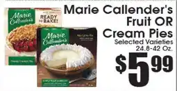 Supremo Foods Inc Marie Callender's Fruit OR Cream Pies offer