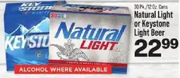IGA Natural Light or Keystone Light Beer offer