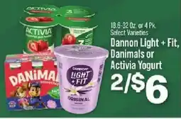 IGA Dannon Light + Fit, Danimals or Activia Yogurt offer
