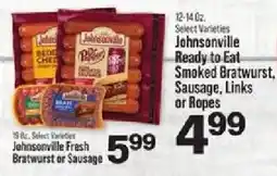 IGA Johnsonville Ready to Eat Smoked Bratwurst, Sausage, Links or Ropes offer