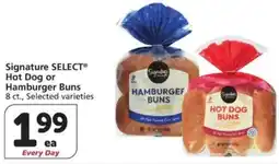 Vons Signature select hot dog or hamburger buns offer