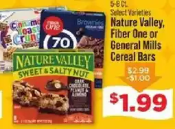 IGA Nature valley, fiber one or general mills cereal bars offer