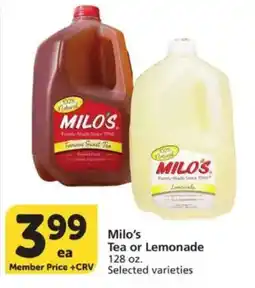 Vons Milo's Tea or Lemonade offer