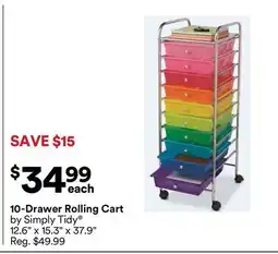 Michaels 10-Drawer Rolling Cart by Simply Tidy offer