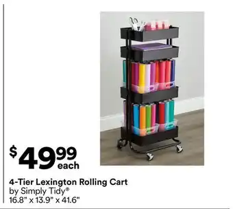 Michaels 4-Tier Lexington Rolling Cart by Simply Tidy offer