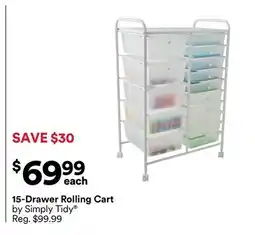 Michaels 15-Drawer Rolling Cart by Simply Tidy offer